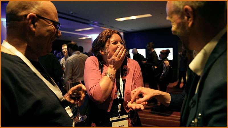 Gasping spectator at corporate event in Buckinghamshire